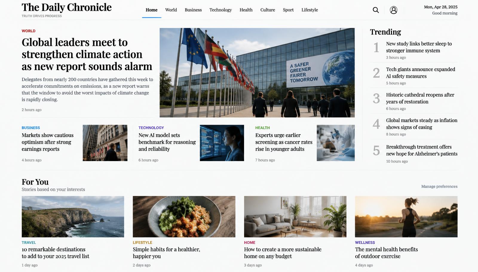 News reading application