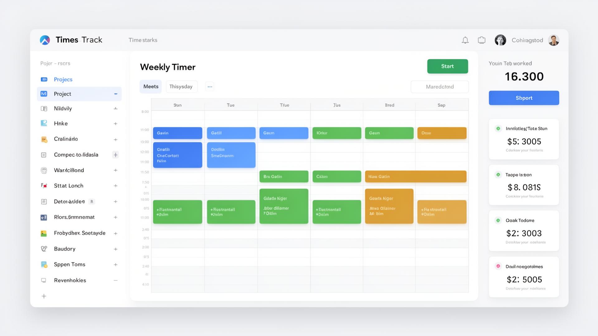 Time-tracking interface