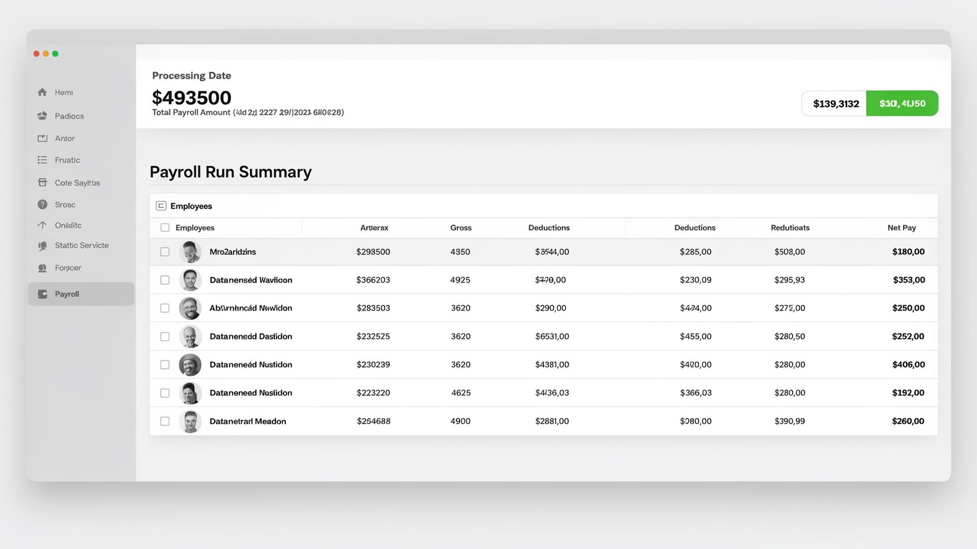 Toshiba payroll screen